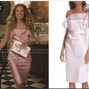 Helmut Lang ruched satin dress - baby pink